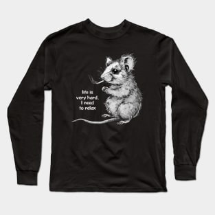 Funny Rat Smoking For Relax Long Sleeve T-Shirt